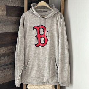Stitches Gray Hoodie with Red & Navy Boston B Logo